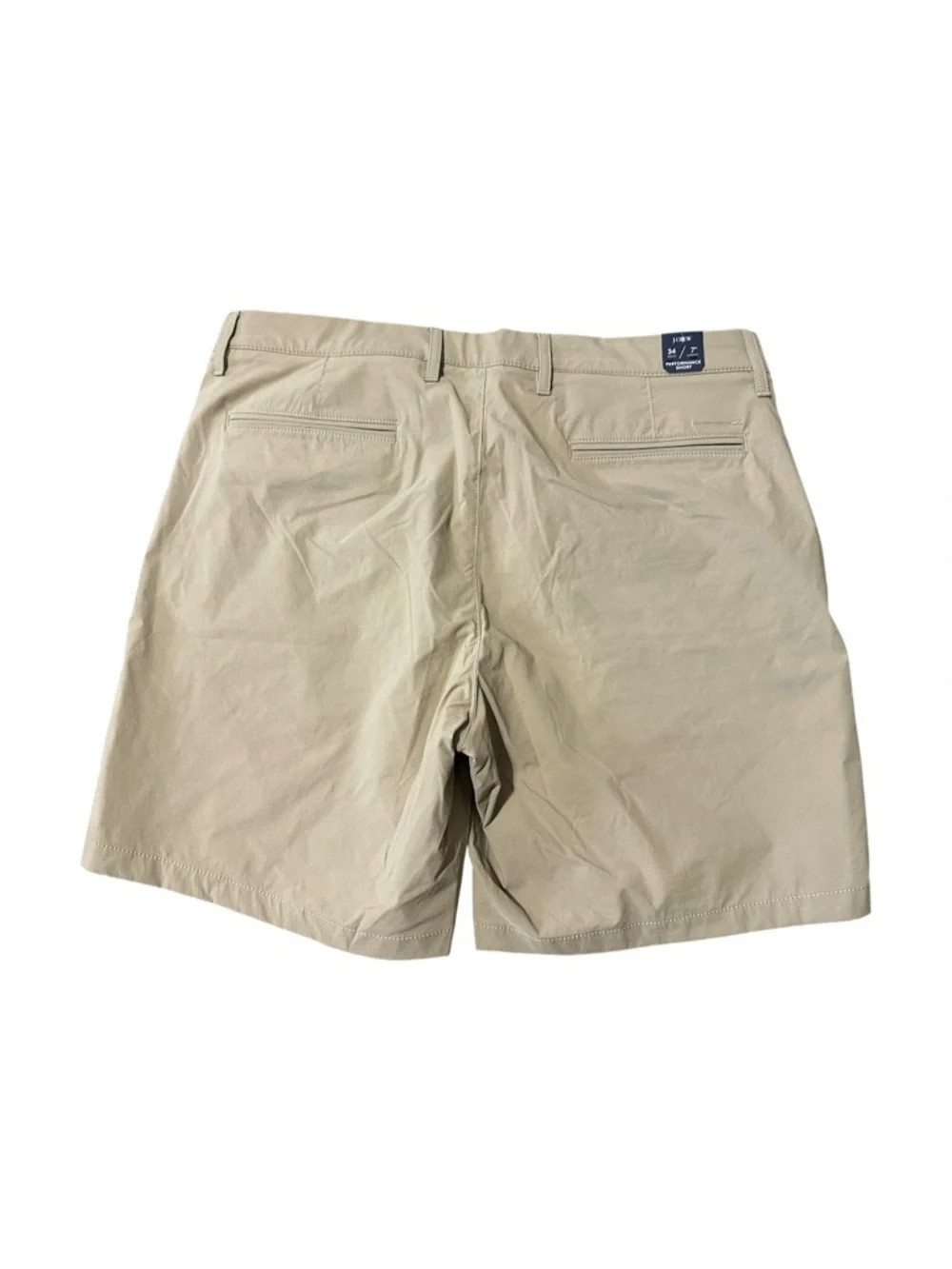 J. Crew NWT Men's 34 Tan Khaki Flat Front Stretch Performance 7” Chino Shorts